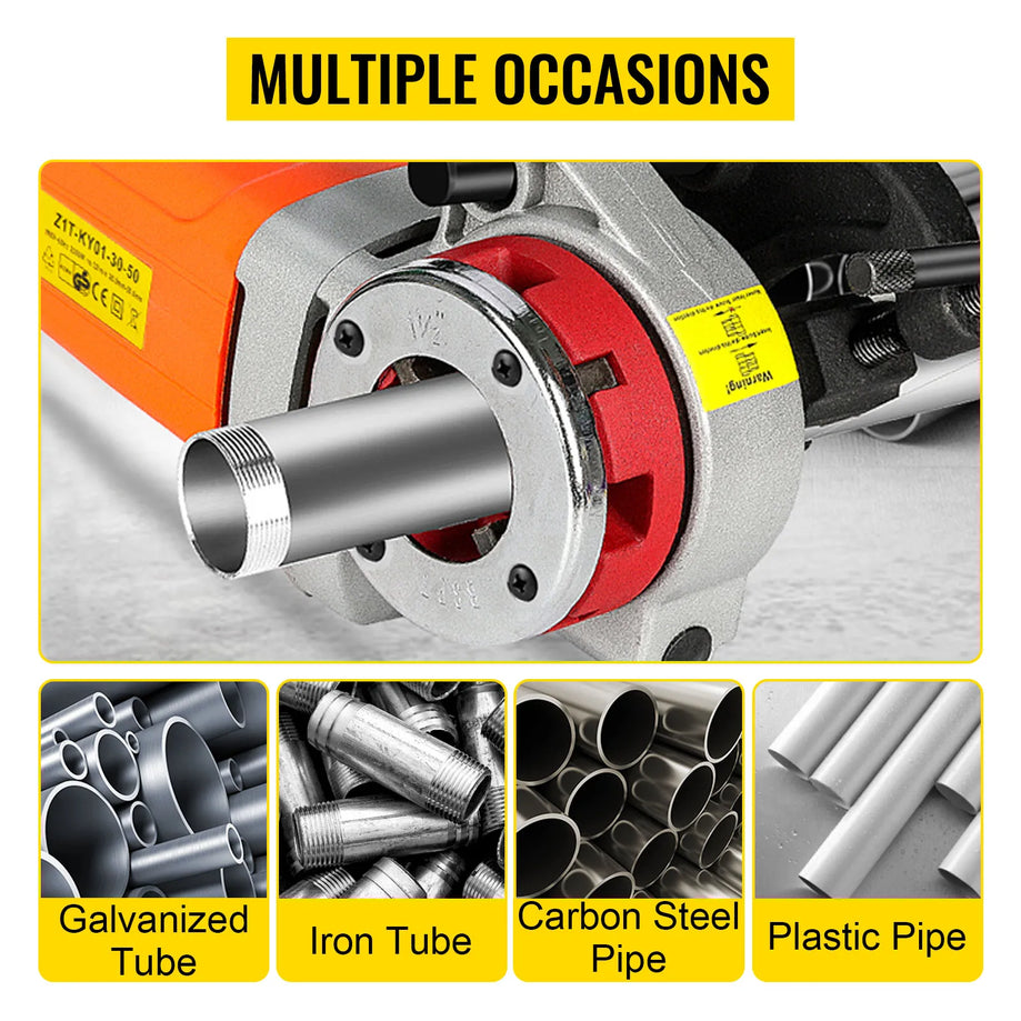Electric Pipe Threader with 6 Dies