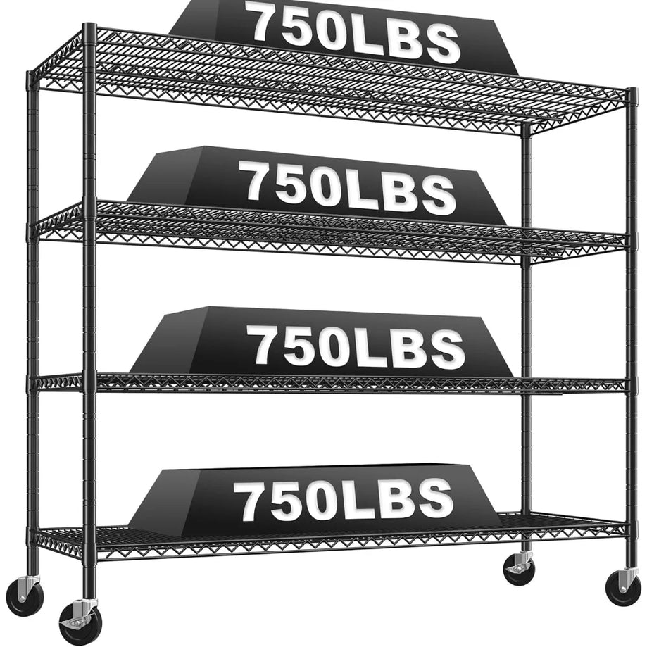 60" W Wire Storage Shelves - 3000 LBS Capacity