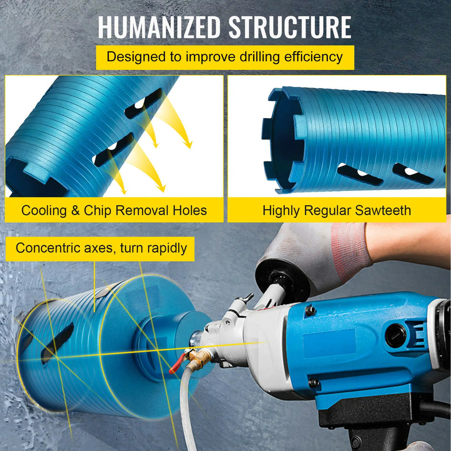 Core Drill Bit - Diamond Dry Wet Coring Pilot Bit Blade 5/8"-11 Universal Thread