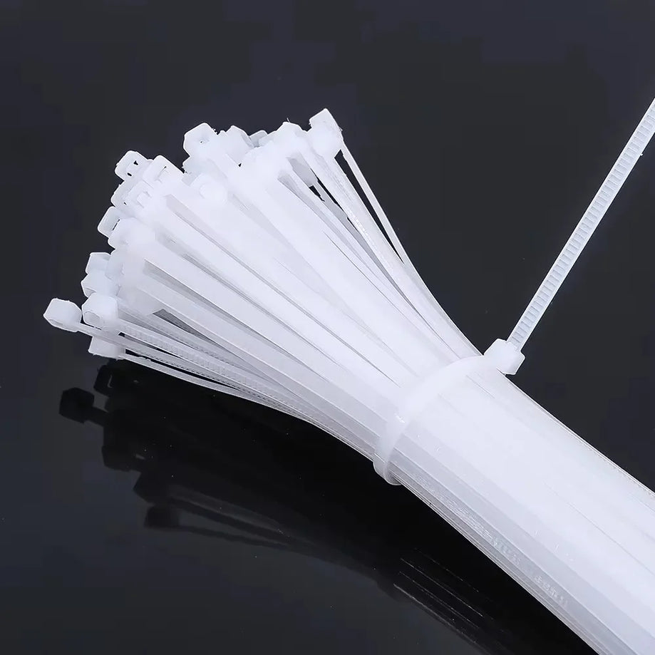 Self-locking Plastic Zip Ties - White