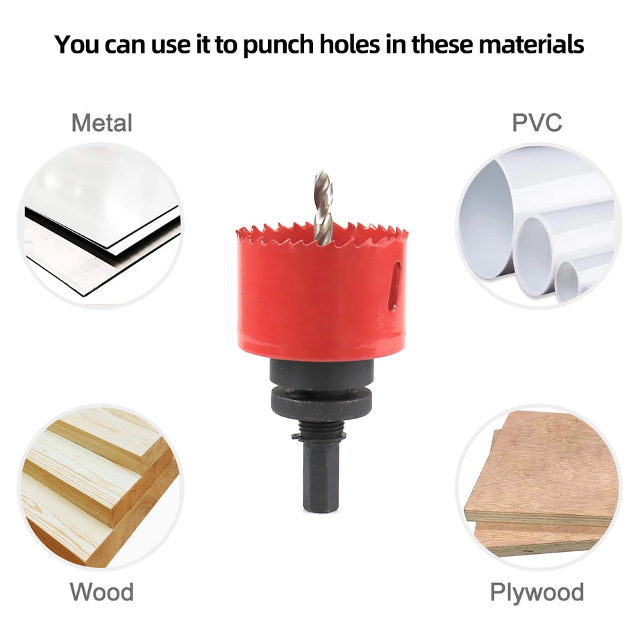 19Pcs Hole Saw Kit - Bi-Metal