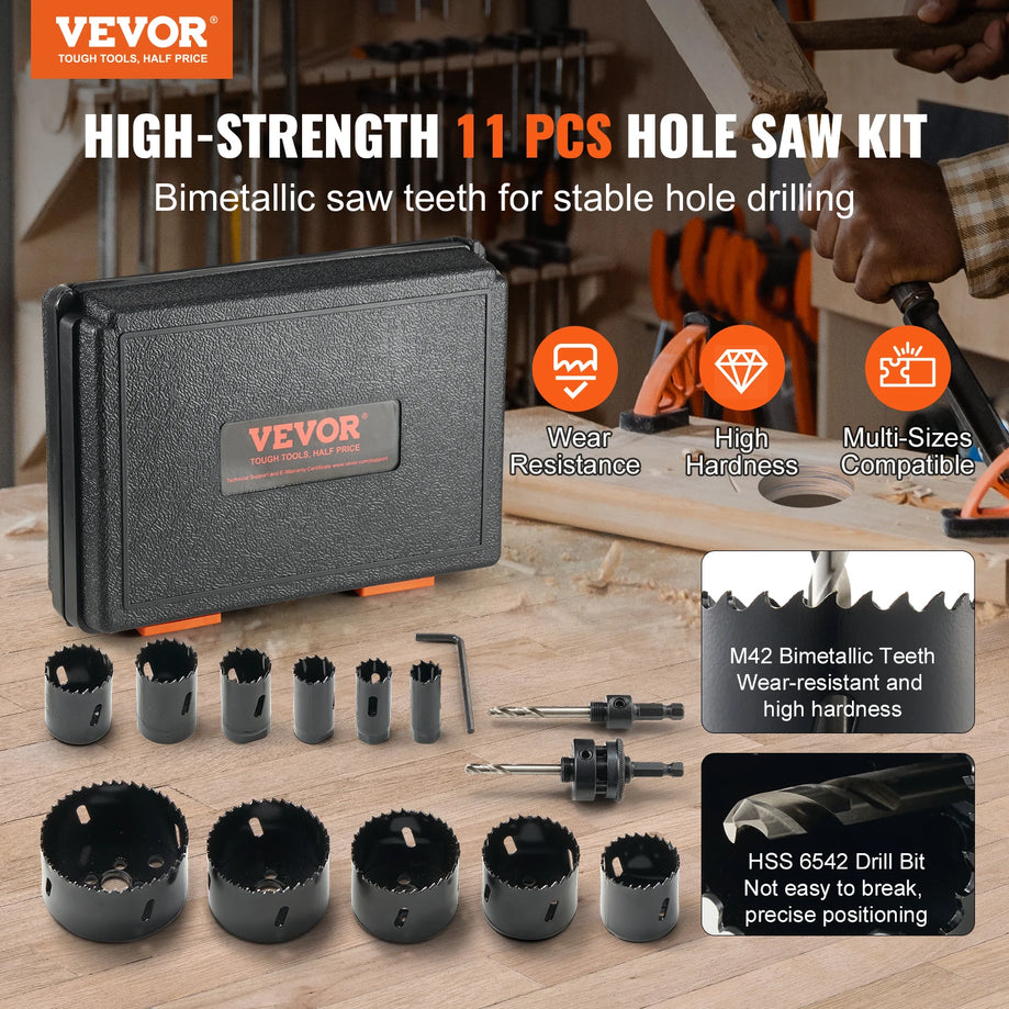 Bi-Metal Hole Saw Kit - 11/18 PCS