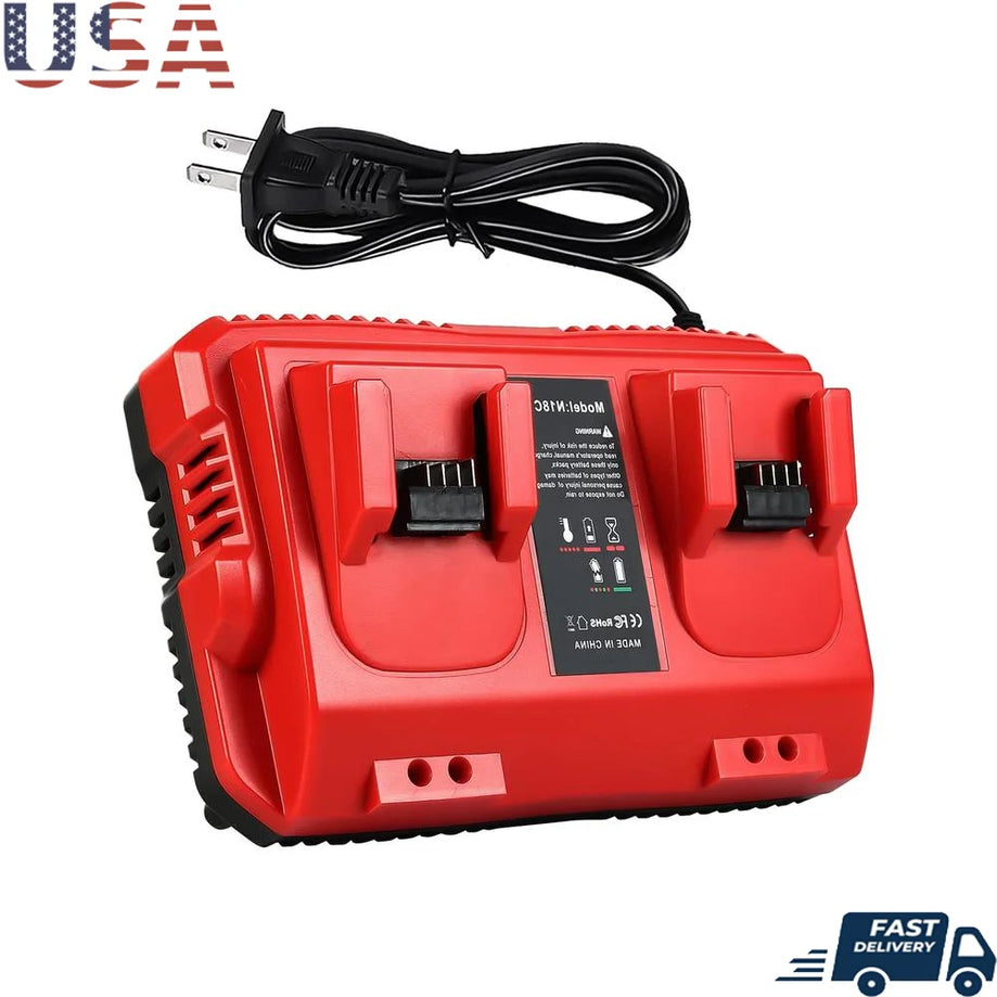 Portable 18V 2Ports Charger Station - Milwaukee M18 Battery