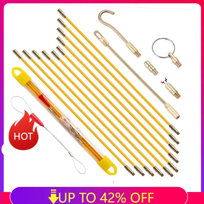 Fiberglass Wire/Cable Fishing Rods - 10Pcs