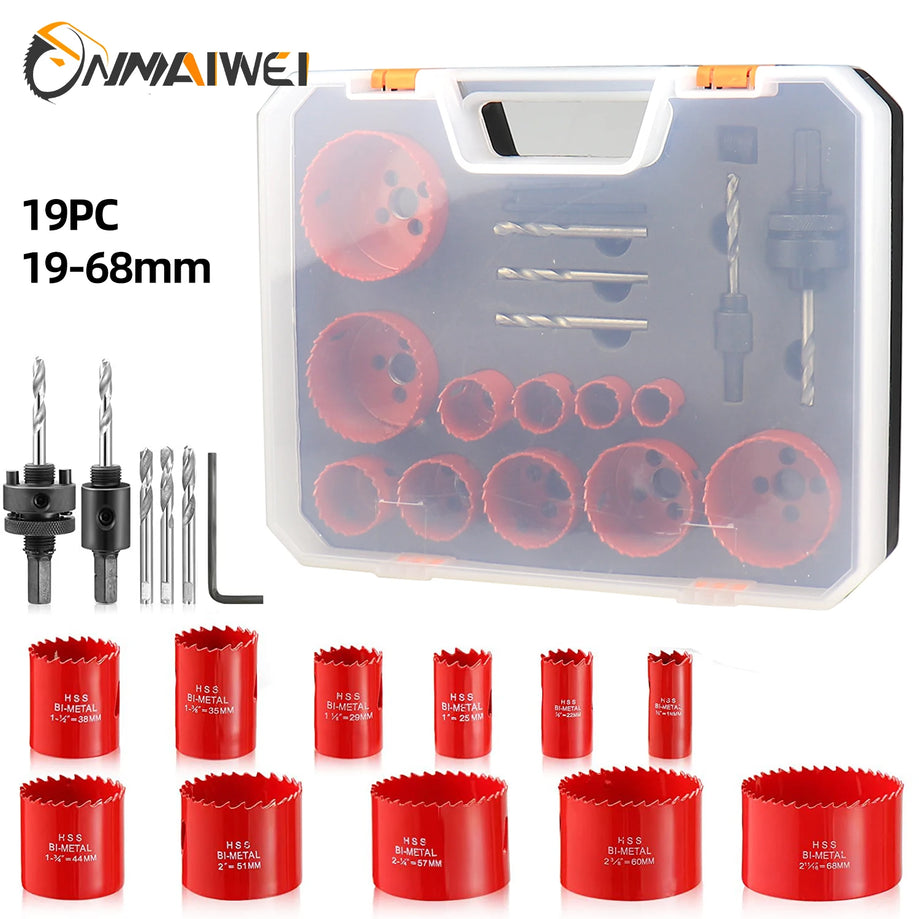 Bi-Metal Hole Saw Kit - 19 Pcs