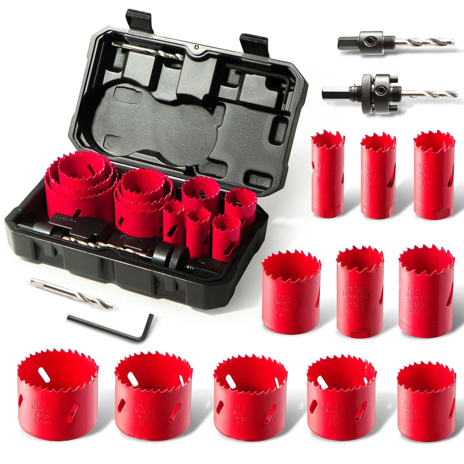 Hole Saw Kit with Storage Box - 14 pcs