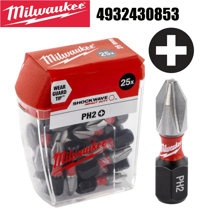 Milwaukee PH2 Impact Bits - 25 Pack