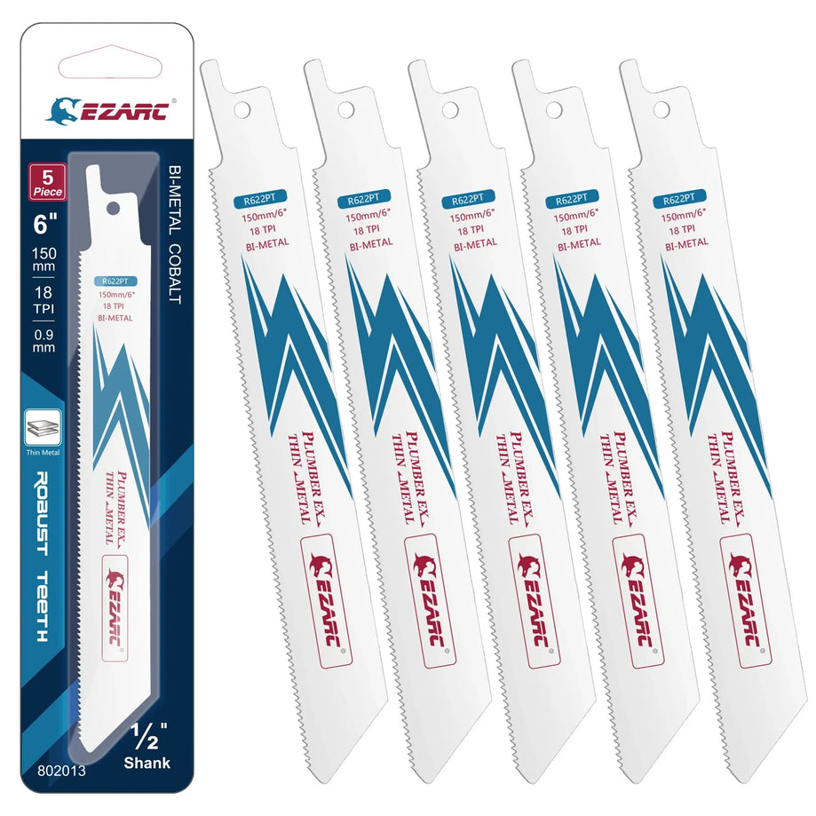 EZARC Sawzall Blade Bi-Metal Thin Metal Cutting 6-Inch 18TPI
