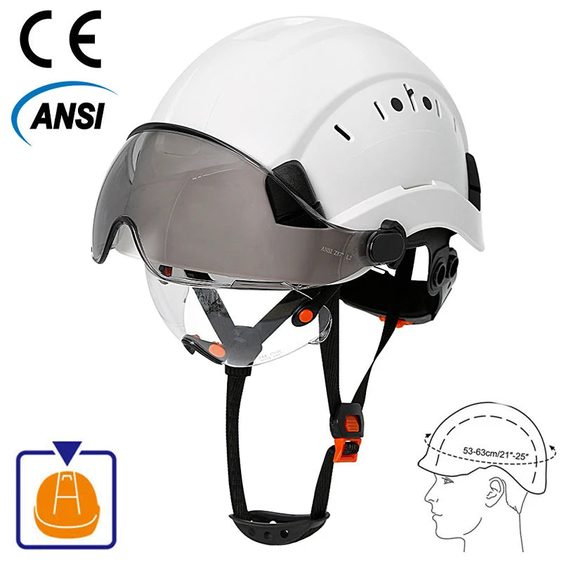 Hard Hat - Construction Safety Helmet With Visor Built In Goggles