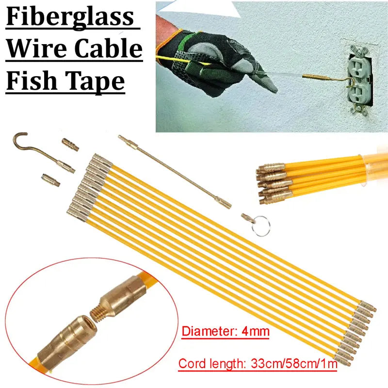 Fiberglass Wire/Cable Fishing Rods - 10Pcs