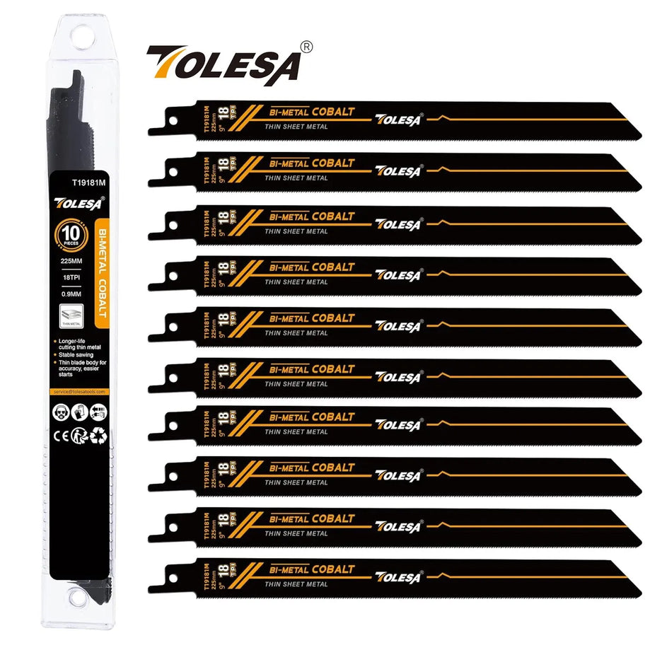 TOLESA Bi-Metal Sawzall Blades Metal Cutting 18TPI
