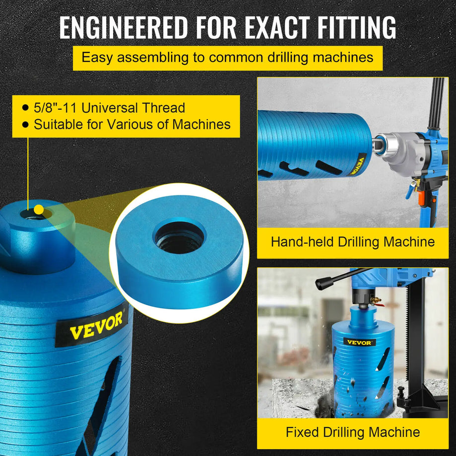 Core Drill Bit - Diamond Dry Wet Coring Pilot Bit Blade 5/8"-11 Universal Thread