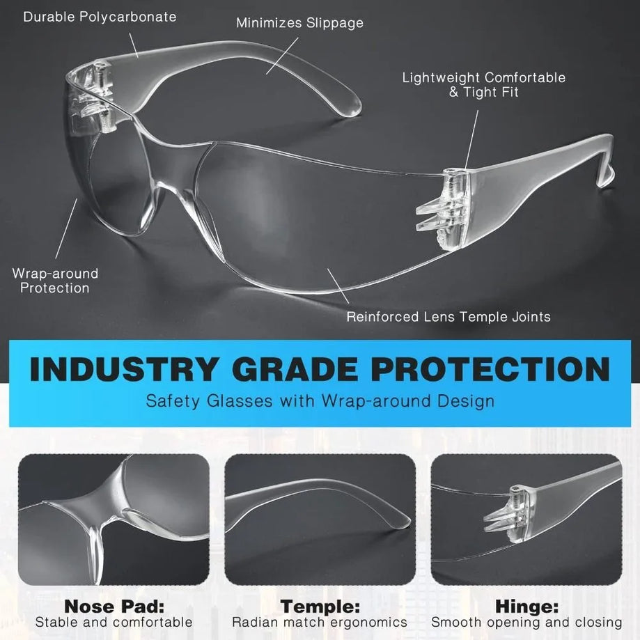 Clear Safety Glasses Anti-Fog Protective Eyewear