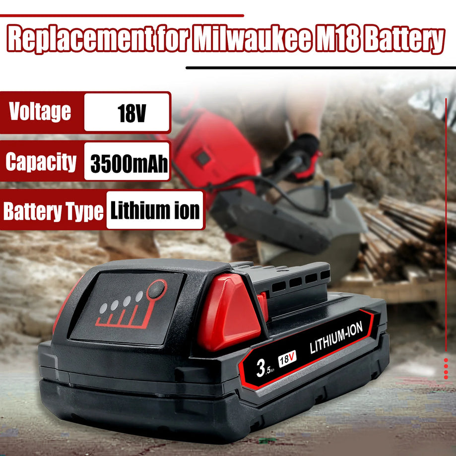 3.5Ah M18 Battery For Milwaukee 18V - Replacement Batteries