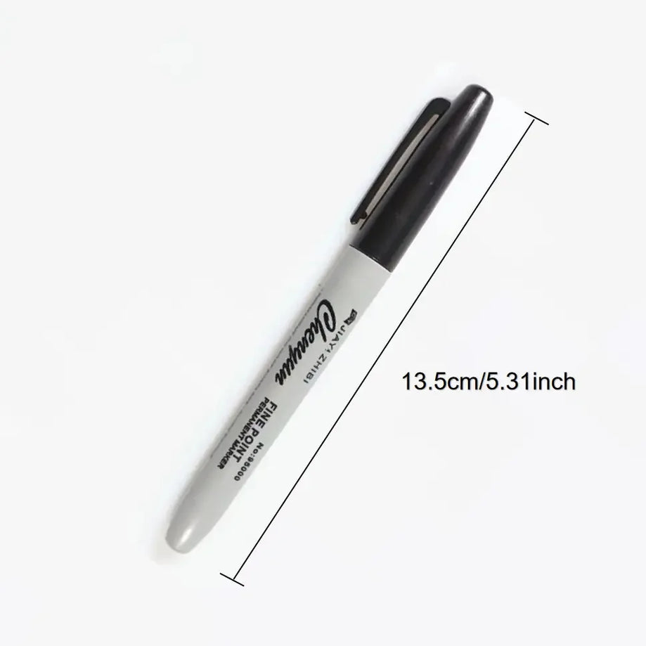 Black Permanent Marker Pens, Fine Tip, Waterproof, Quick Drying
