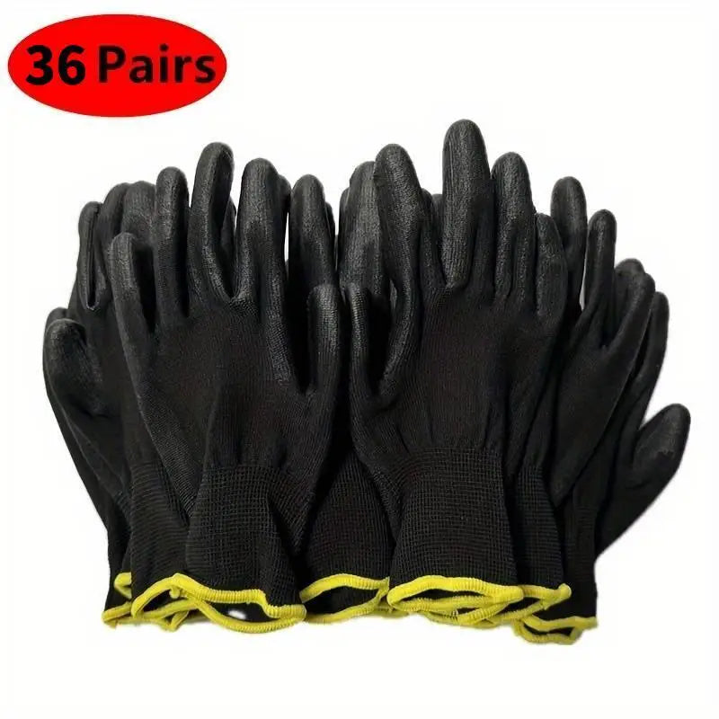 Gloves - 12-36 pairs of nitrile safety coated work gloves