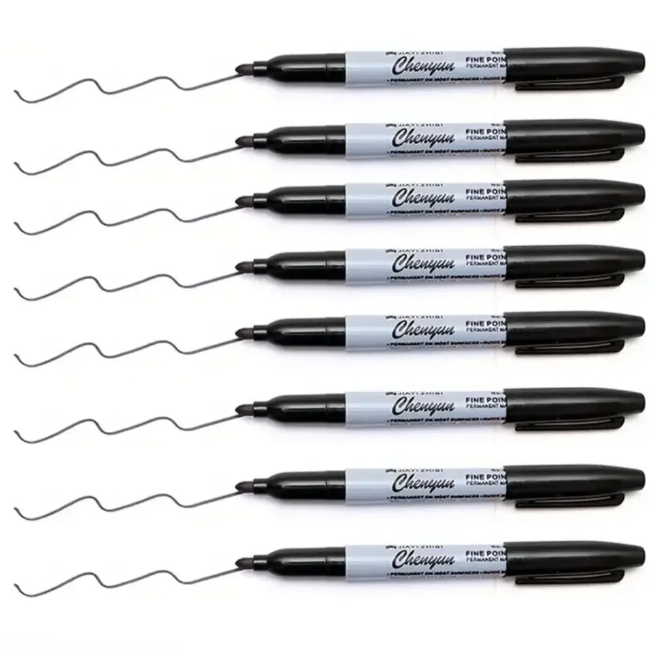 Black Permanent Marker Pens, Fine Tip, Waterproof, Quick Drying
