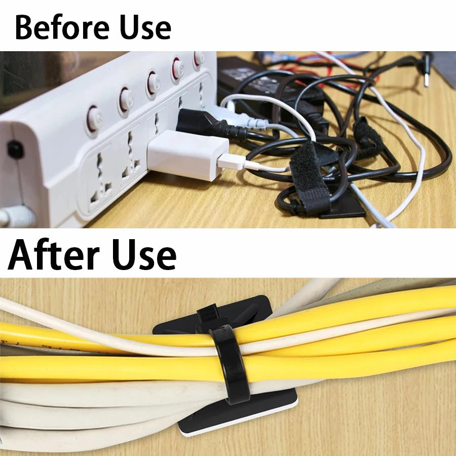 Self locking Zip Ties - Black w/Sticky Backs