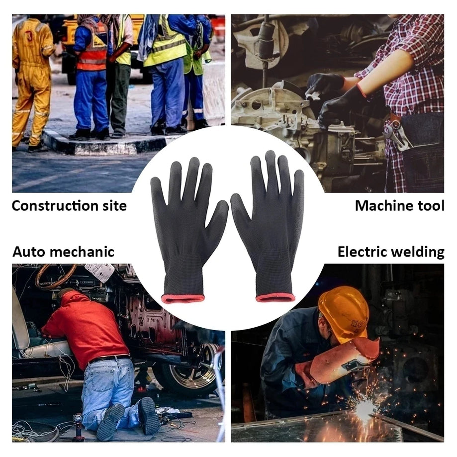 Gloves - 12-36 pairs of nitrile safety coated work gloves