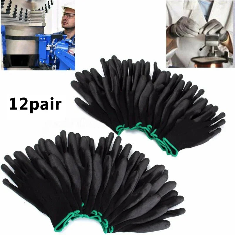 Gloves - 12Pairs Safety Coating Work Gloves l