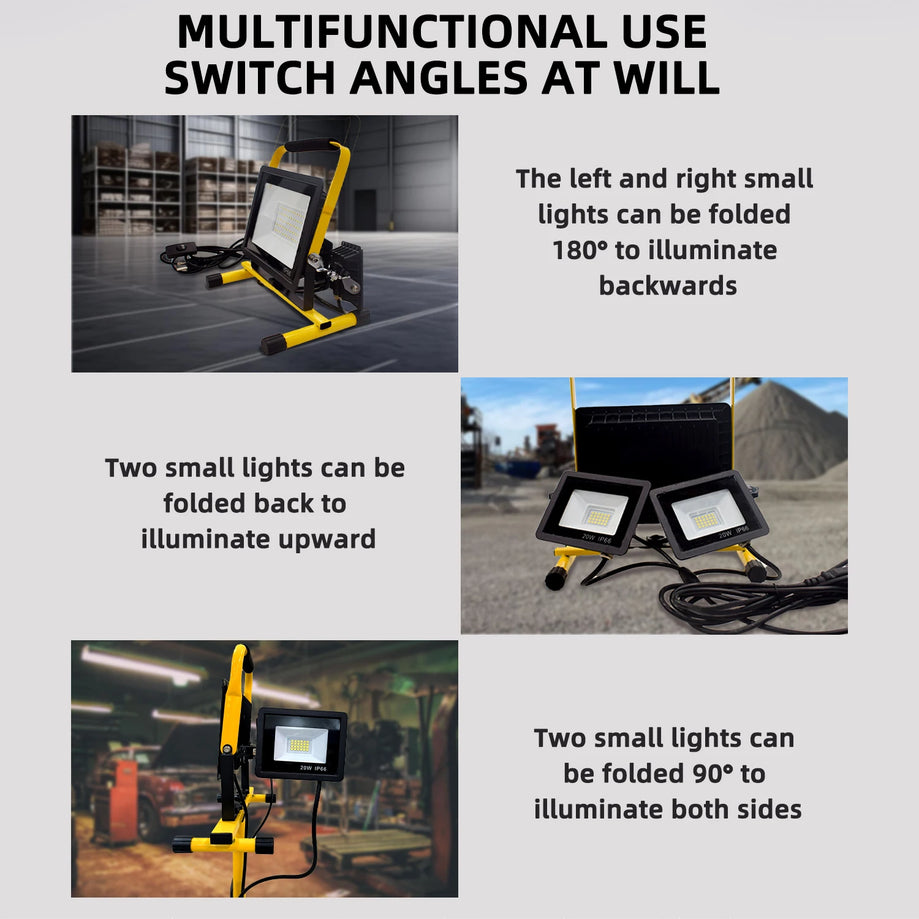 LED Tripod Work Lights 3 Head Portable