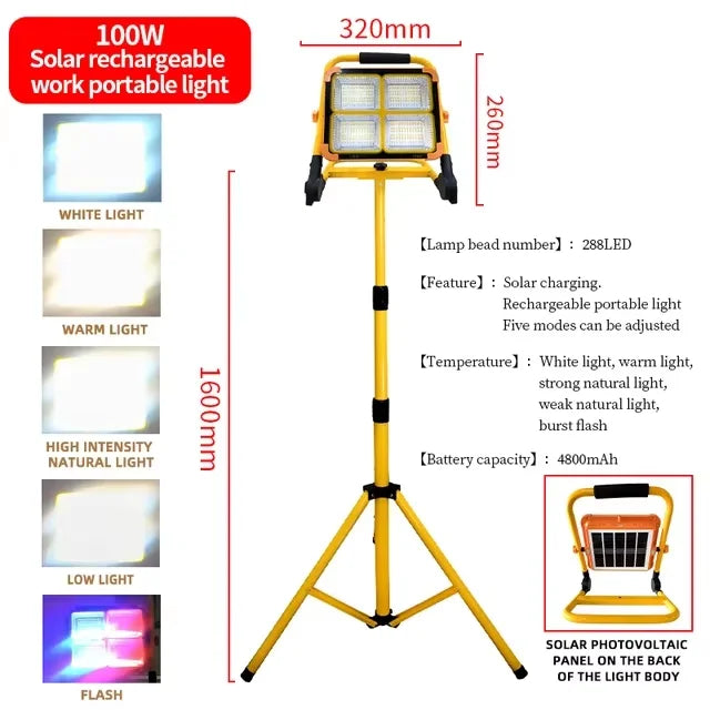 LED Tripod Work Lights 3 Head Portable