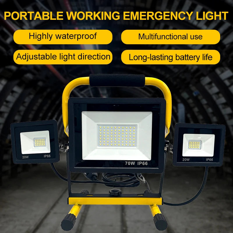 LED Tripod Work Lights 3 Head Portable
